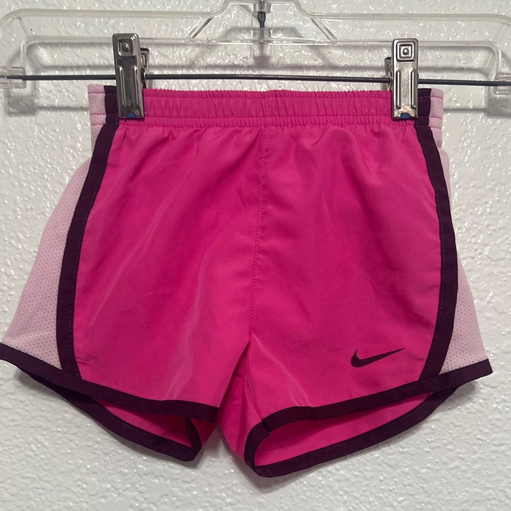 Nike Dri-FIT Girls Pink Purple Mesh Panel Running Shorts 4T Activewear